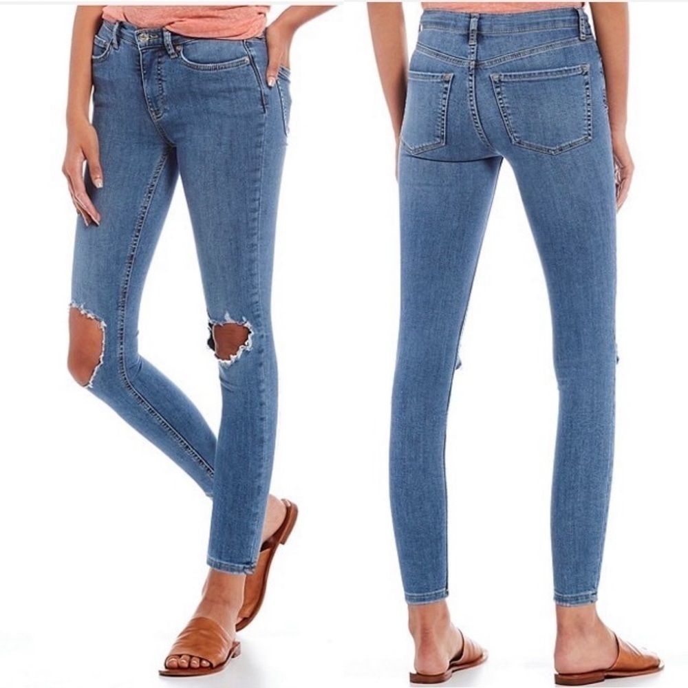 Free People Busted‎ Knee Skinny Jeans Size 25
